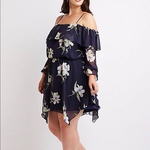Plus Size 3x Floral Cold Shoulder